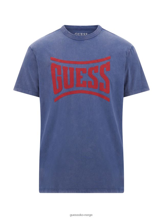 Guess front logo t-skjorte blå ny trend blå menn F0LJ80296