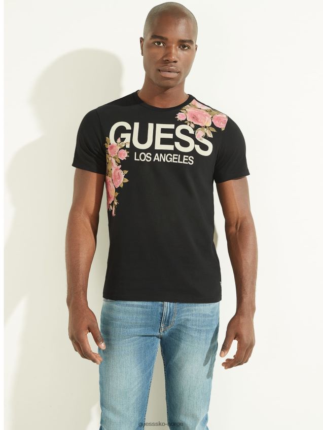 Guess front logo t-skjorte ny svart svart menn F0LJ80556