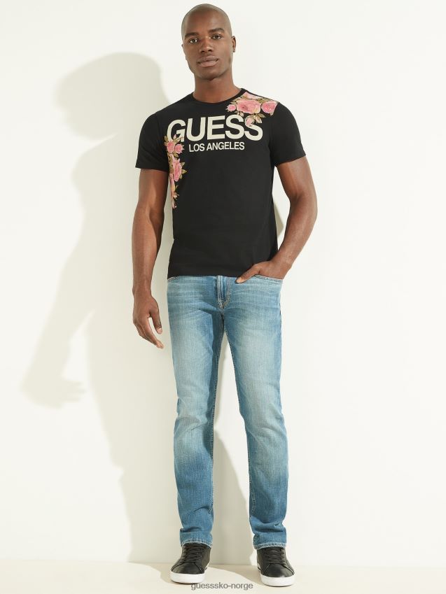 Guess front logo t-skjorte ny svart svart menn F0LJ80556