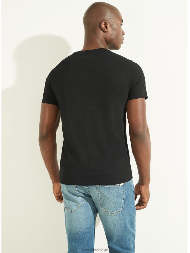 Guess front logo t-skjorte ny svart svart menn F0LJ80556