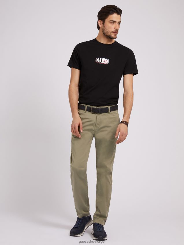 Guess front logo t-skjorte svart ny trend svart menn F0LJ8030