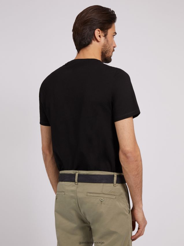 Guess front logo t-skjorte svart ny trend svart menn F0LJ8030
