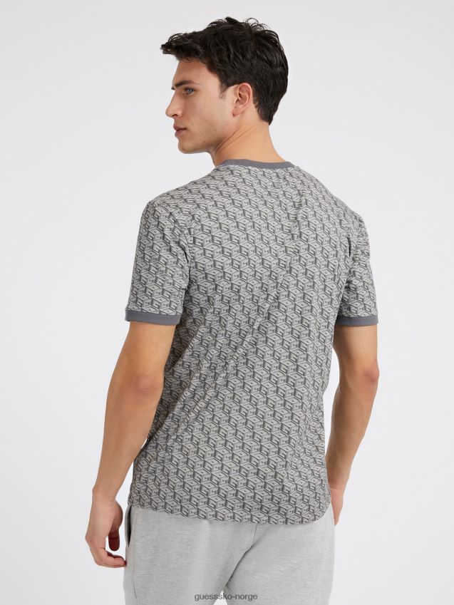 Guess grå all over g cube logo t-skjorte grå menn F0LJ80800