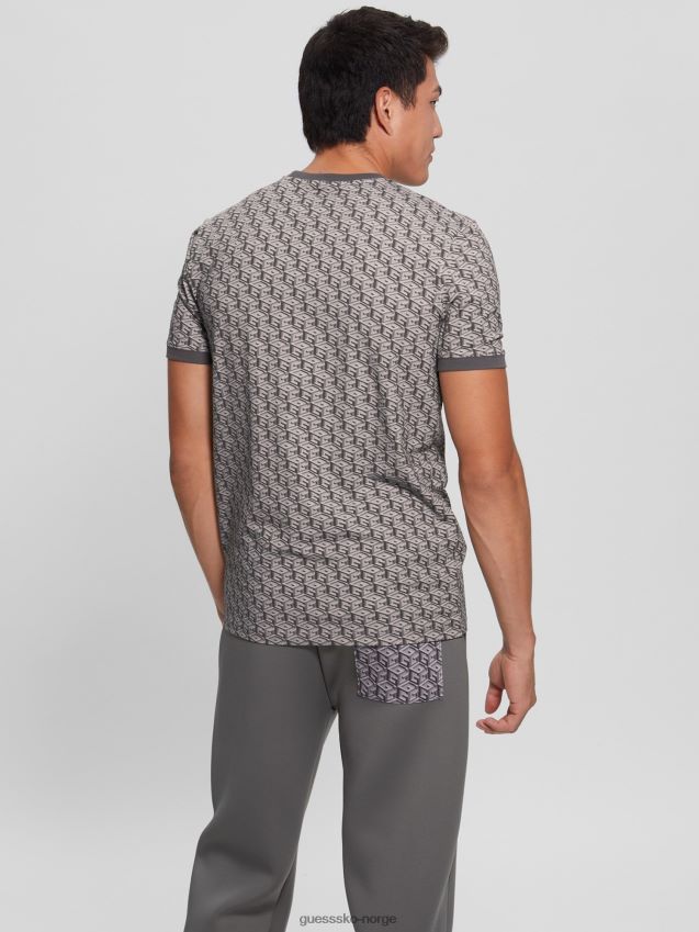 Guess grå all over g cube logo t-skjorte grå menn F0LJ80800