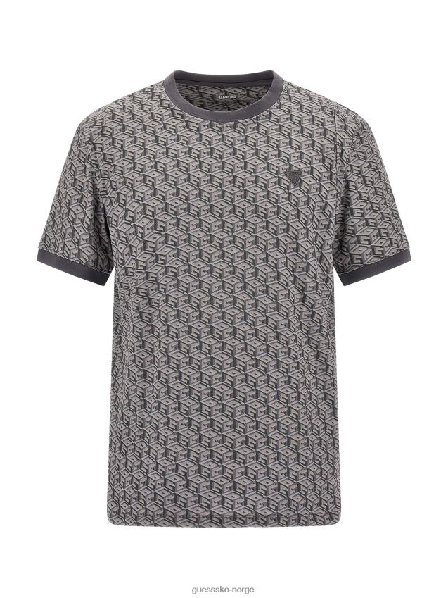 Guess grå all over g cube logo t-skjorte grå menn F0LJ80800