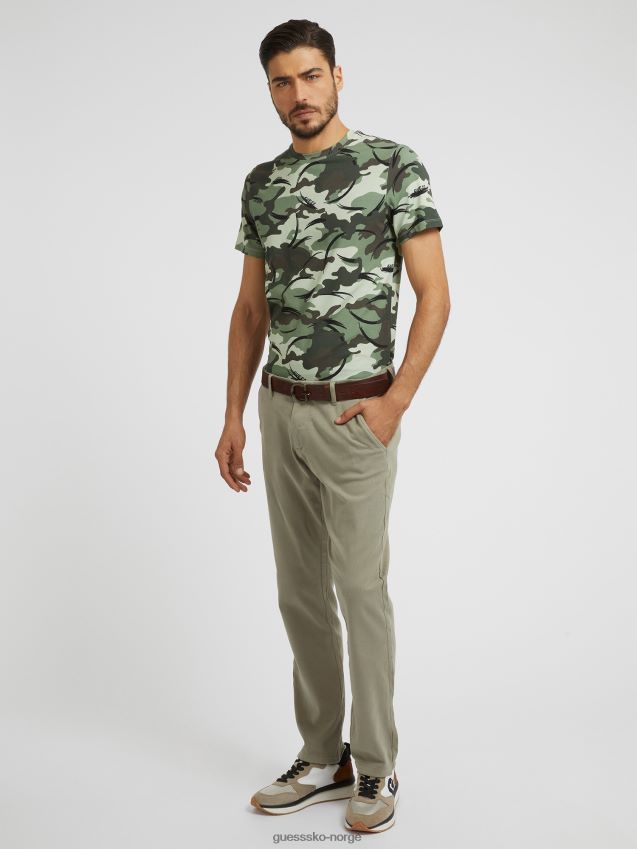 Guess grønn t-skjorte med kamuflasjetrykk grønn menn F0LJ80774