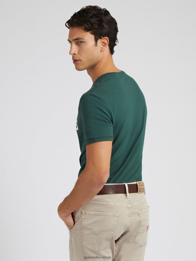 Guess grønn t-skjorte med logo foran grønn menn F0LJ80538