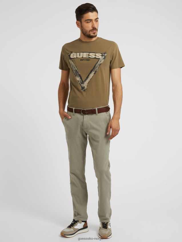 Guess grønn trekant logo t-skjorte grønn menn F0LJ80904