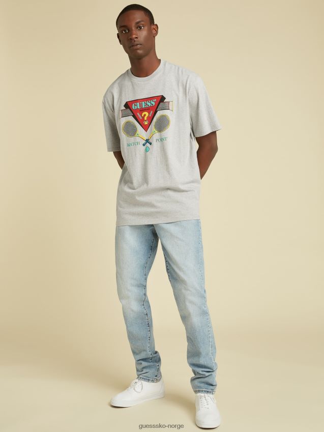 Guess grå t-skjorte med logo foran grå menn F0LJ801172