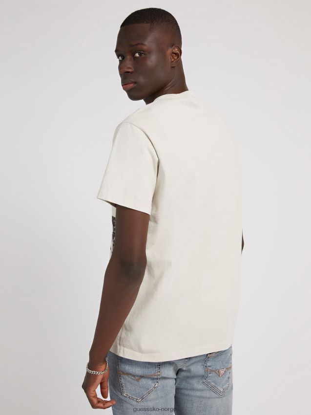 Guess grå t-skjorte med logo på siden grå menn F0LJ80223