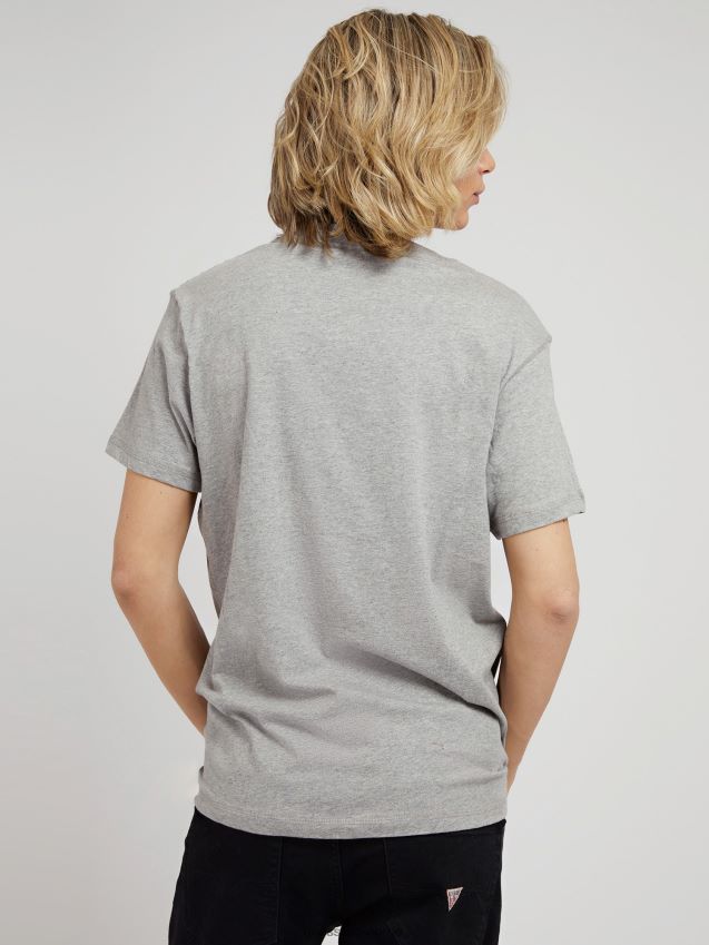 Guess grå t-skjorte med trykk foran grå menn F0LJ801429