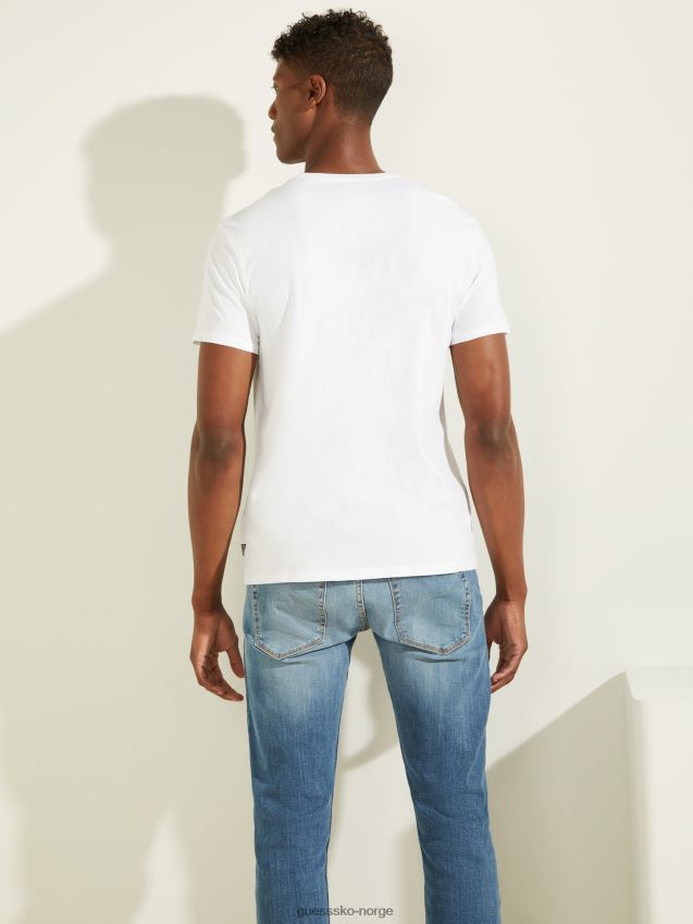 Guess hvit logo foran t-skjorte hvit menn F0LJ801221