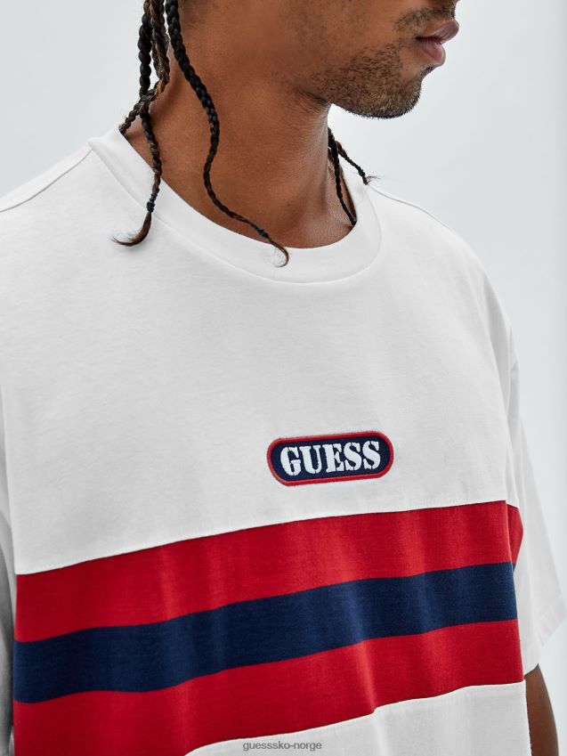 Guess hvit multi front logo t-skjorte hvit multi menn F0LJ80571