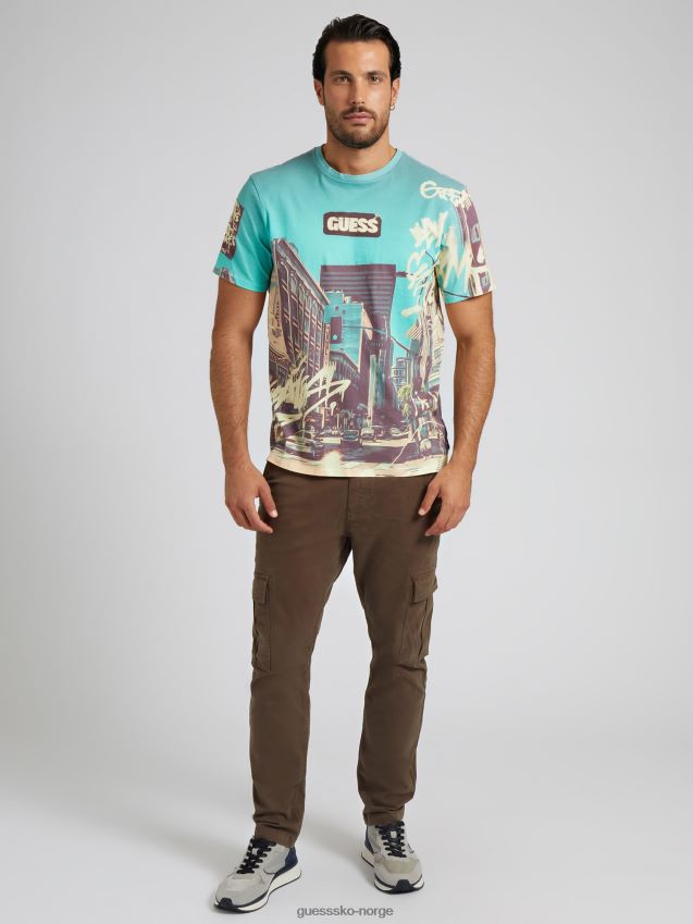 Guess hvit multi maxi print t-skjorte hvit multi menn F0LJ80352