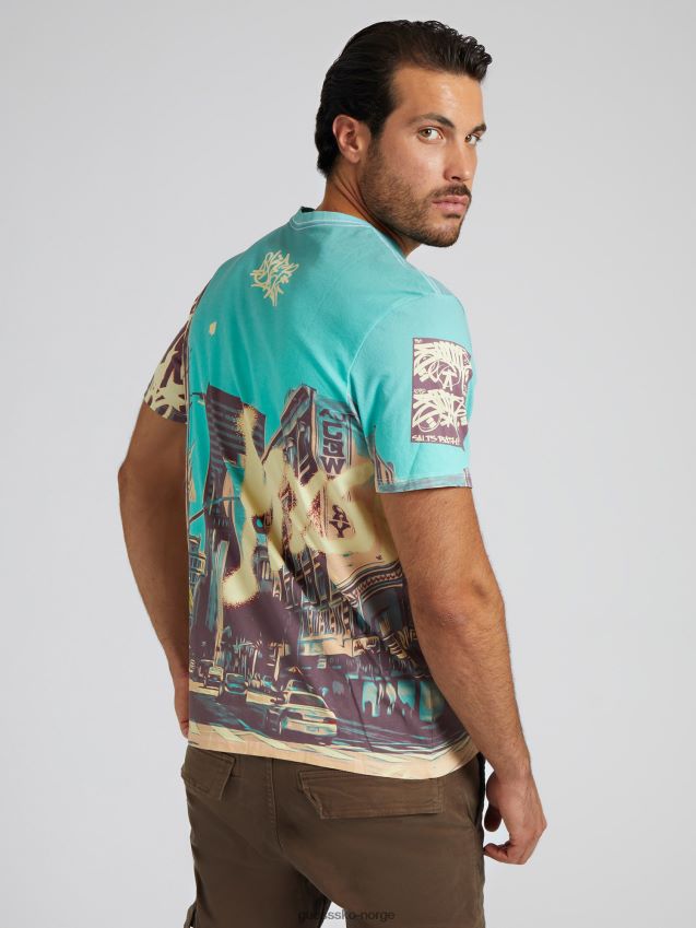 Guess hvit multi maxi print t-skjorte hvit multi menn F0LJ80352