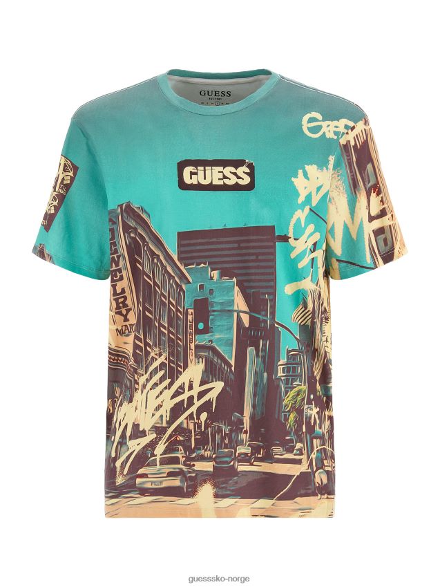 Guess hvit multi maxi print t-skjorte hvit multi menn F0LJ80352