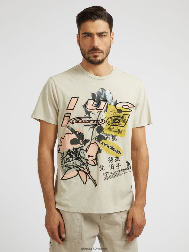 Guess hvit t-skjorte med flere fronter hvit multi menn F0LJ80802