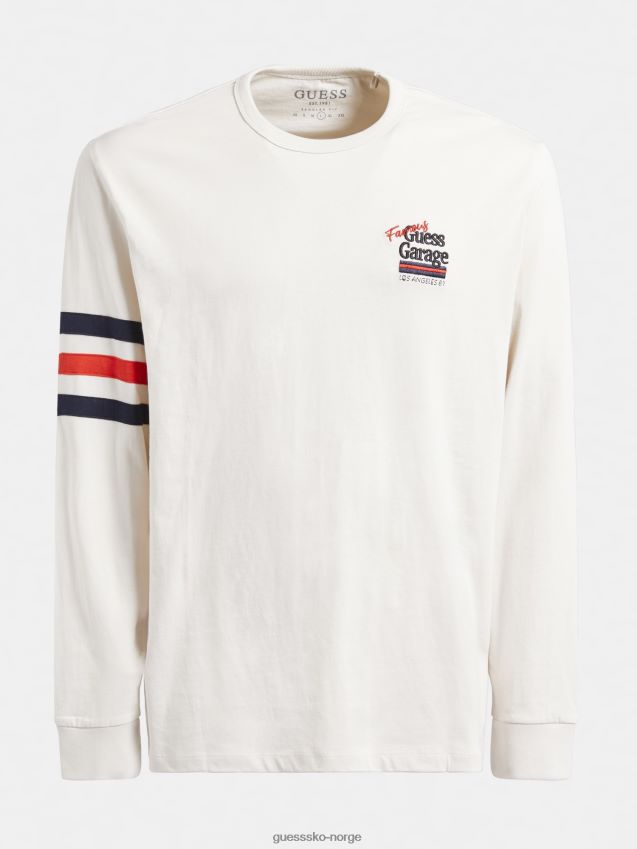 Guess hvit t-skjorte med lange ermer hvit menn F0LJ801497