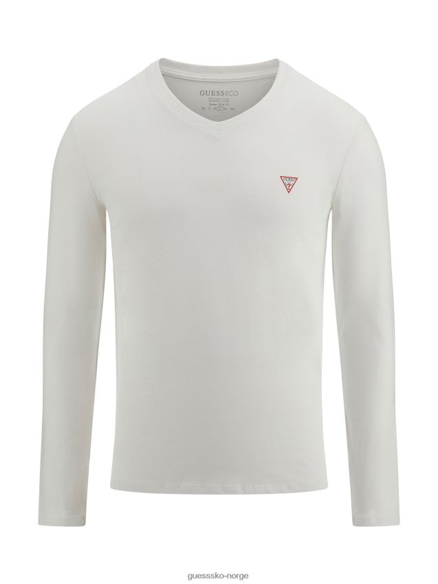 Guess hvit t-skjorte med lange ermer hvit menn F0LJ80731