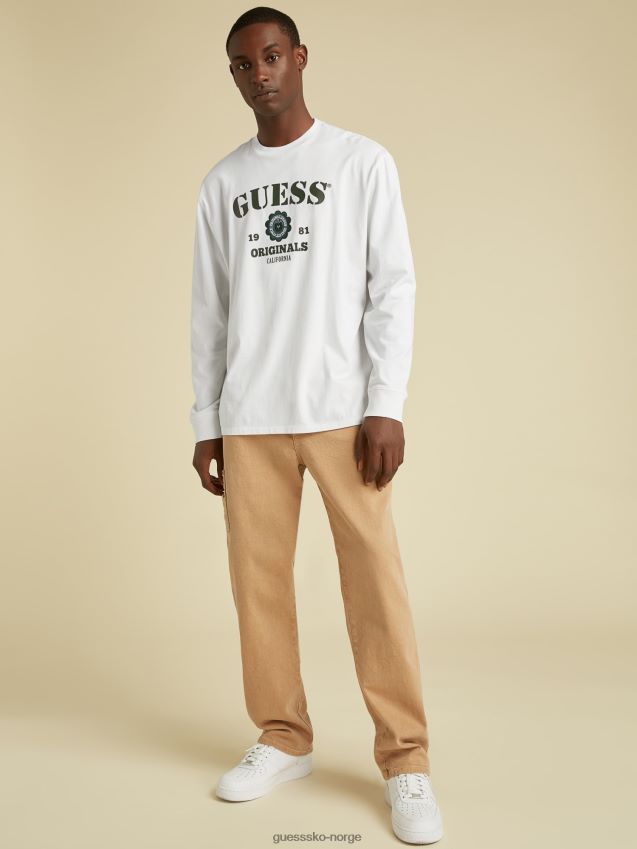 Guess hvit t-skjorte med logo foran hvit menn F0LJ801205