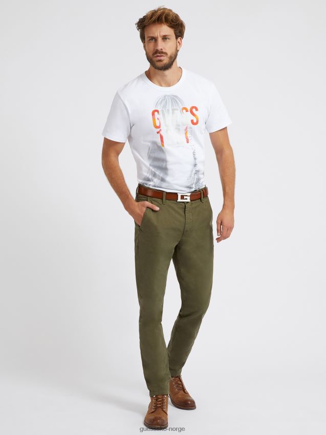 Guess hvit t-skjorte med logo foran hvit menn F0LJ8096