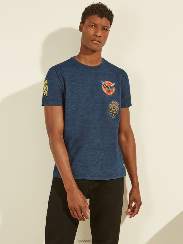 Guess lappdetalj t-skjorte hvit multi hvit multi menn F0LJ801394