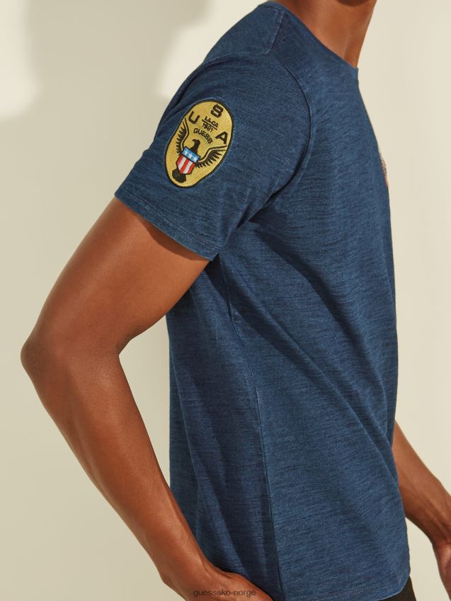 Guess lappdetalj t-skjorte hvit multi hvit multi menn F0LJ801394