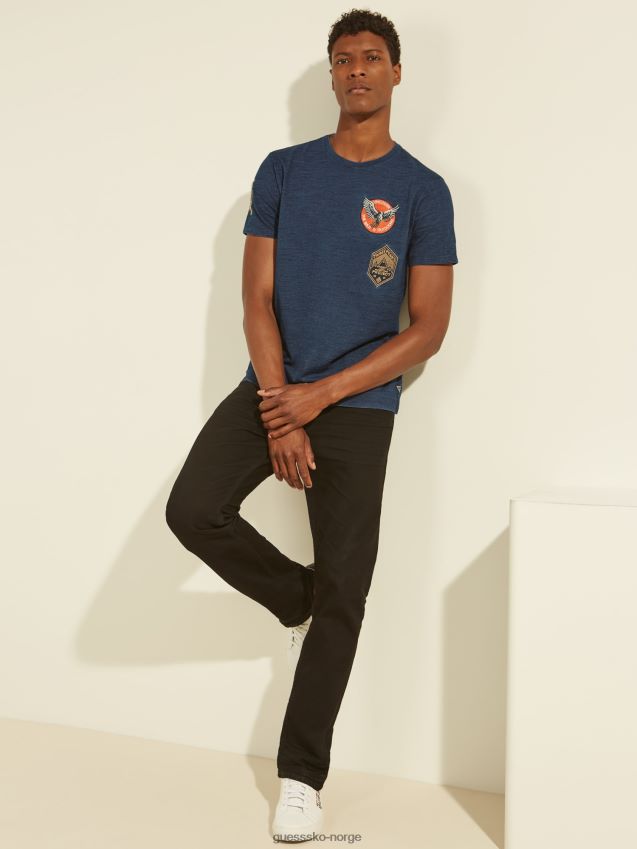 Guess lappdetalj t-skjorte hvit multi hvit multi menn F0LJ801394