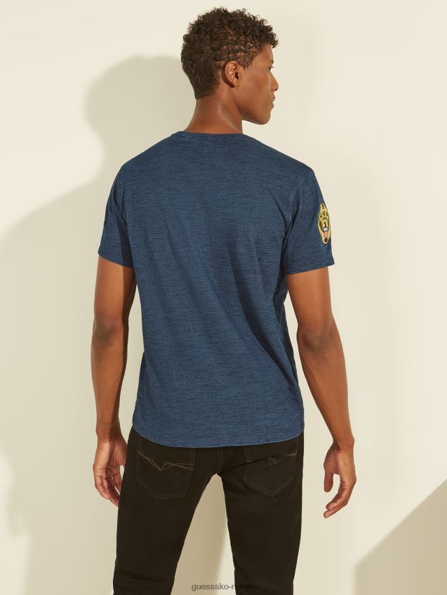 Guess lappdetalj t-skjorte hvit multi hvit multi menn F0LJ801394