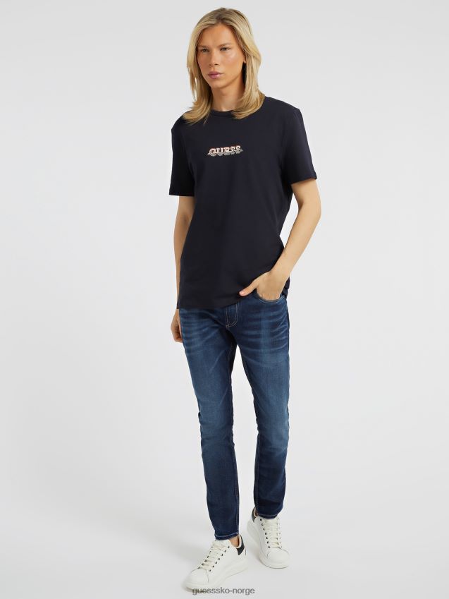 Guess liten logo t-skjorte blå blå menn F0LJ80806