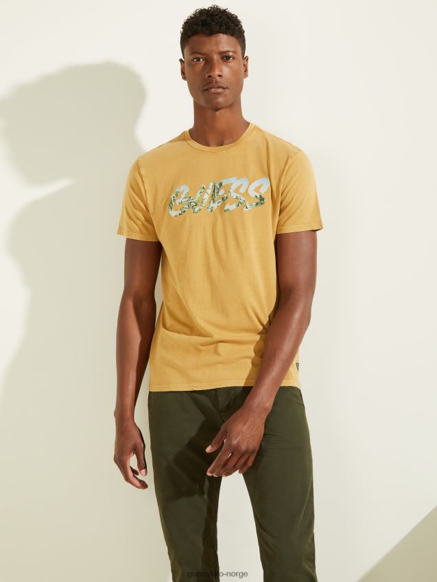 Guess logo foran t-skjorte gul gul menn F0LJ801204