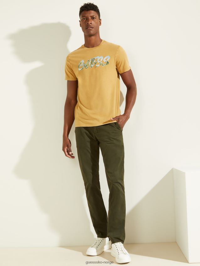 Guess logo foran t-skjorte gul gul menn F0LJ801204