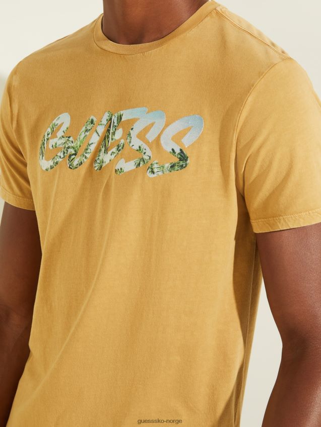 Guess logo foran t-skjorte gul gul menn F0LJ801204
