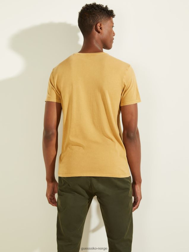 Guess logo foran t-skjorte gul gul menn F0LJ801204
