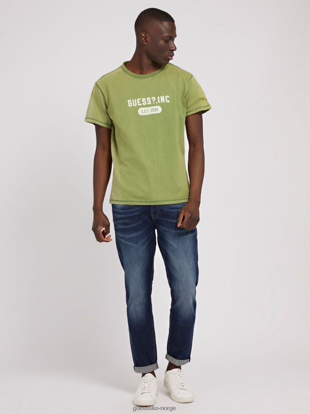 Guess ny grønn logo-t-skjorte foran grønn menn F0LJ80358