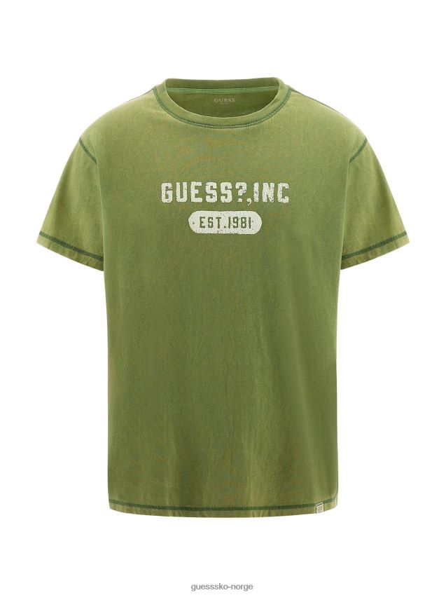 Guess ny grønn logo-t-skjorte foran grønn menn F0LJ80358