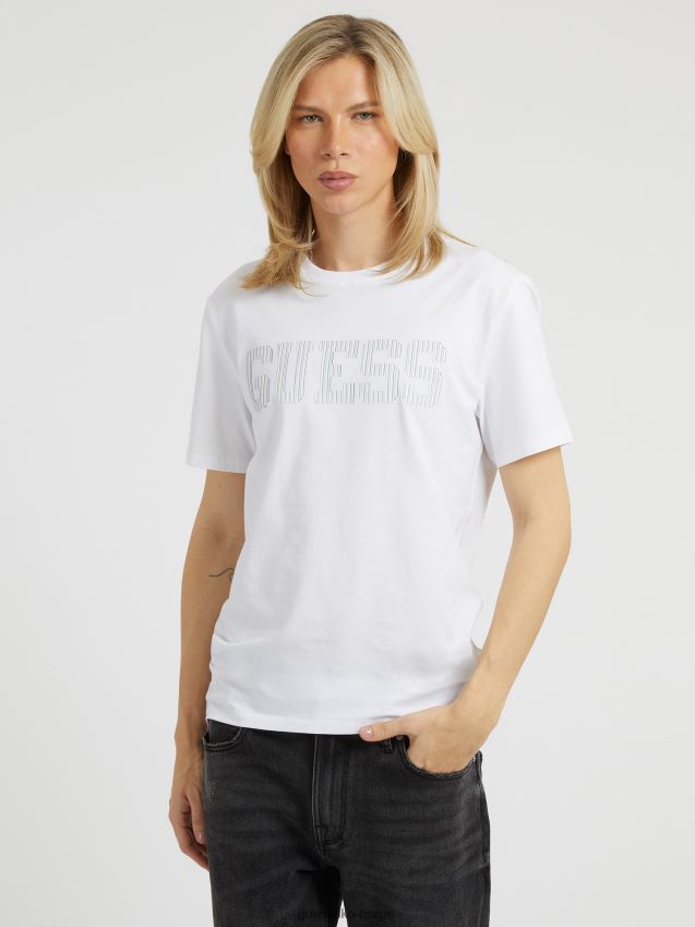 Guess ny hvit t-skjorte med logo foran hvit menn F0LJ80730