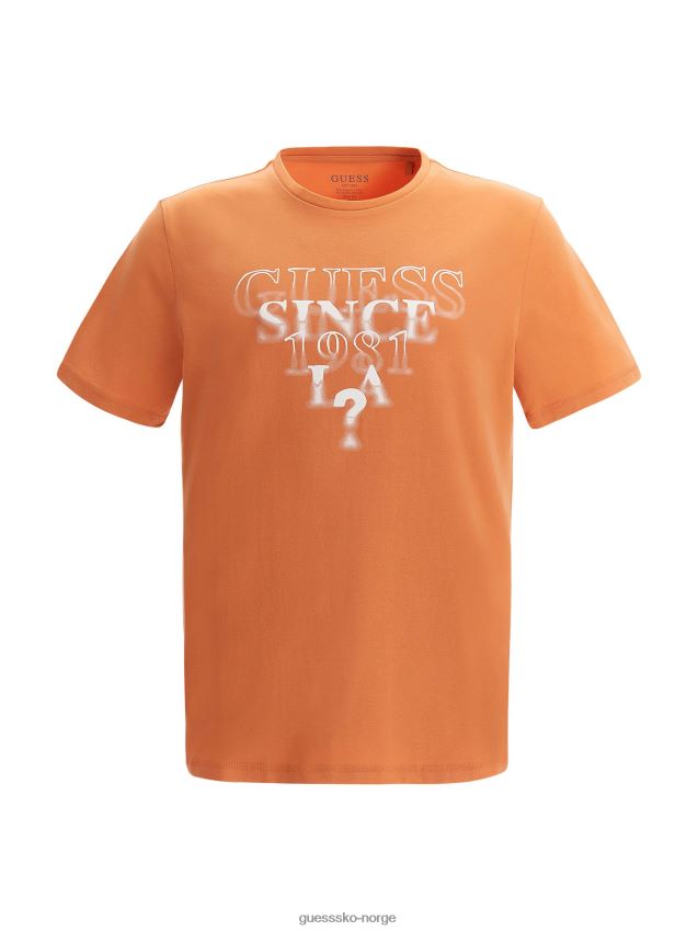 Guess oransje t-skjorte med logo foran oransje menn F0LJ8073