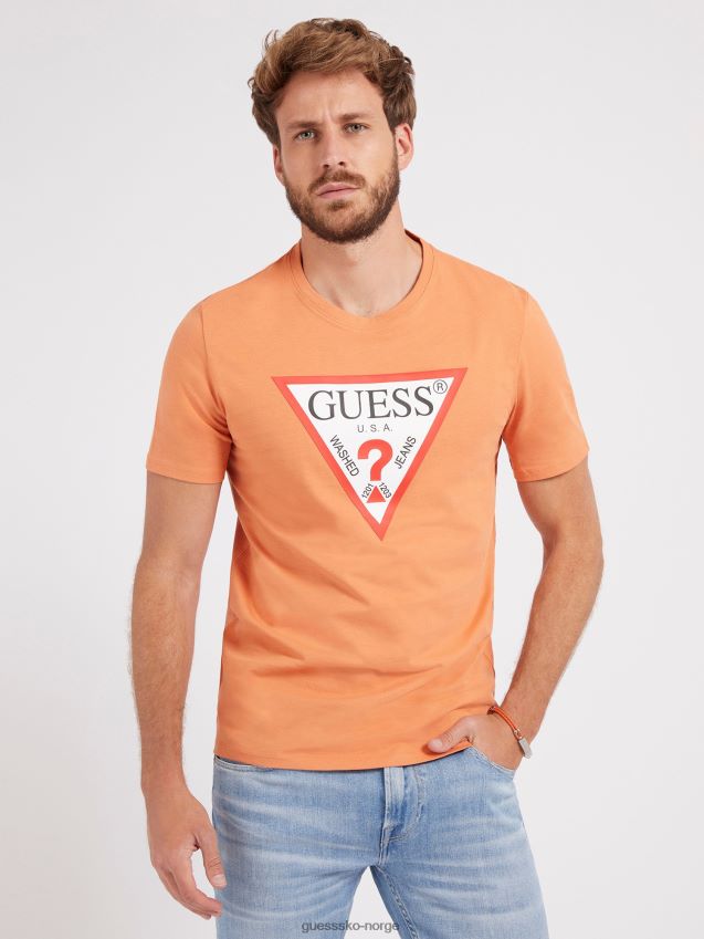 Guess oransje trekant logo t-skjorte oransje menn F0LJ80360