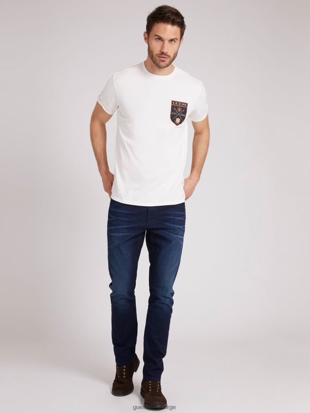 Guess patch t-skjorte hvit hvit menn F0LJ801097