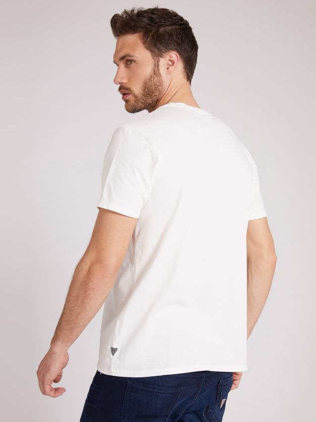 Guess patch t-skjorte hvit hvit menn F0LJ801097
