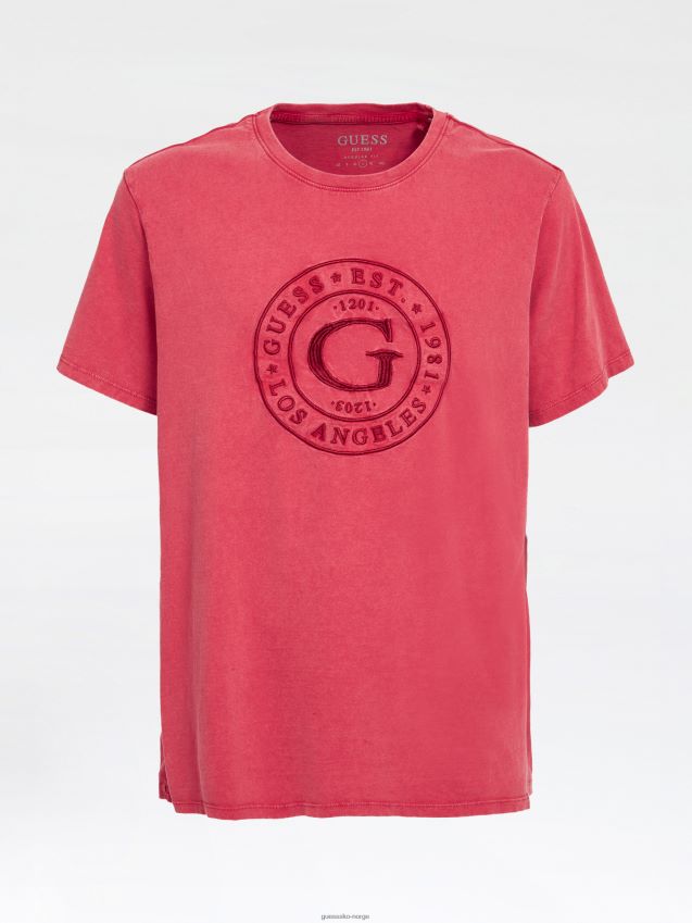 Guess rød t-skjorte med logo foran rød menn F0LJ801068