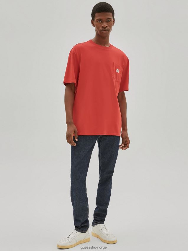 Guess rød t-skjorte med logo foran rød menn F0LJ801294