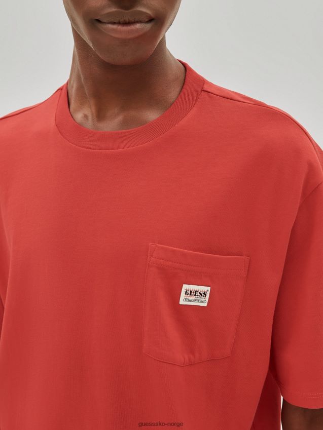 Guess rød t-skjorte med logo foran rød menn F0LJ801294