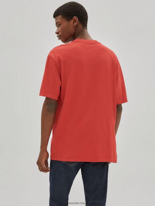 Guess rød t-skjorte med logo foran rød menn F0LJ801294