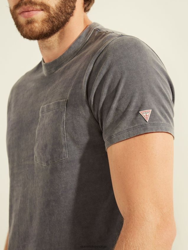 Guess sølv t-skjorte frontlomme sølv menn F0LJ801015