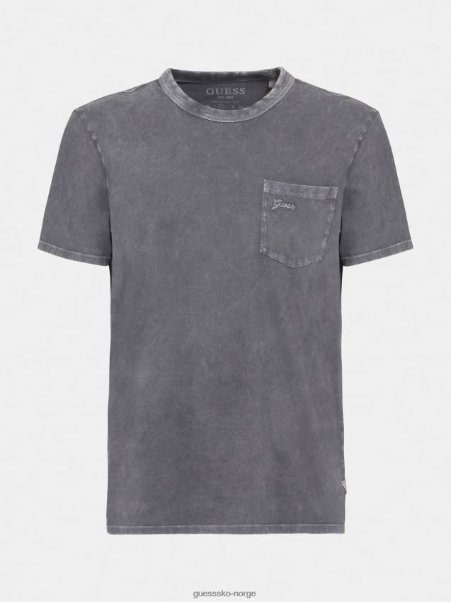 Guess sølv t-skjorte frontlomme sølv menn F0LJ801015