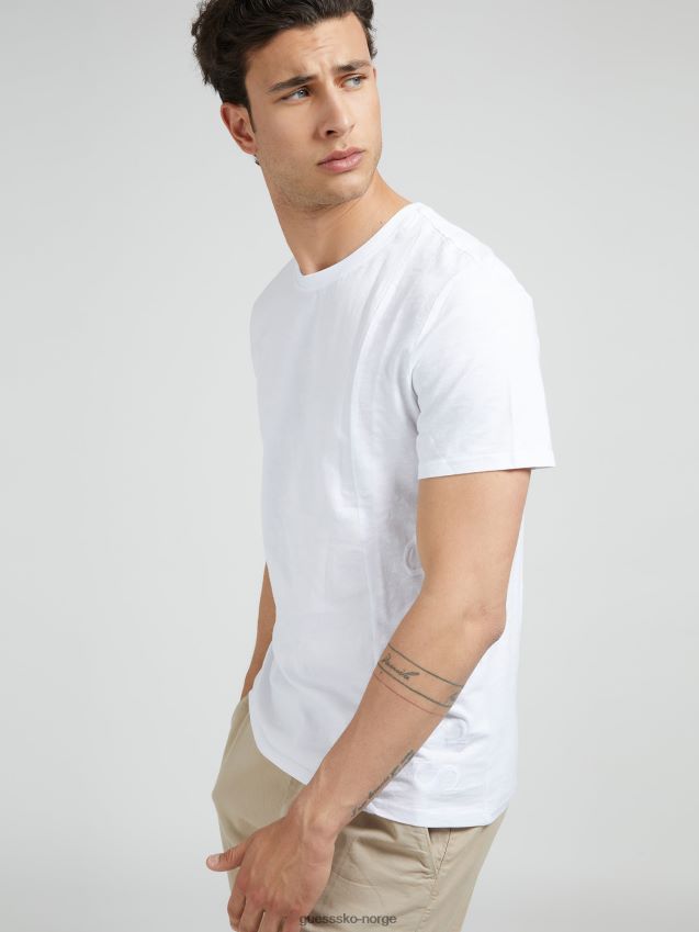Guess side logo t-skjorte hvit hvit menn F0LJ801502