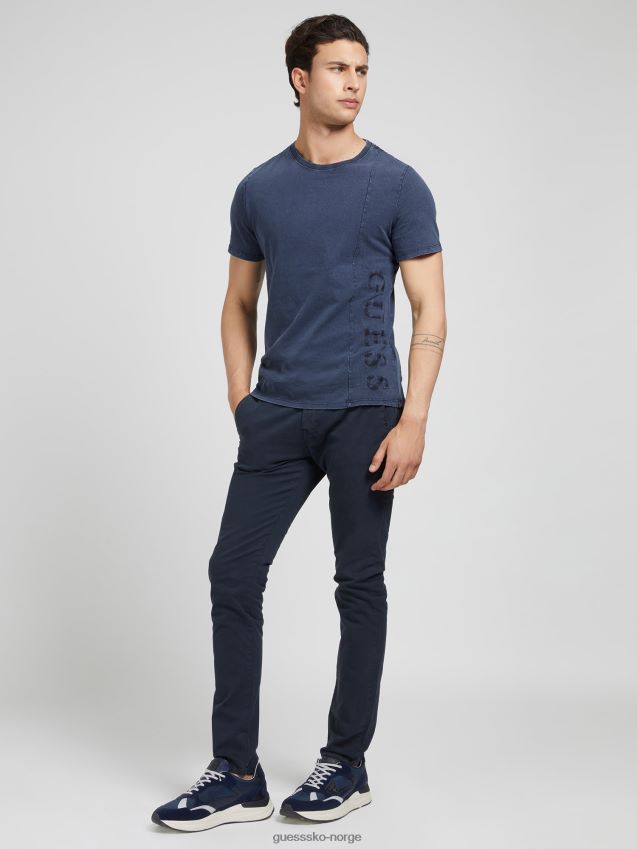 Guess sidelogo t-skjorte blå blå menn F0LJ801462