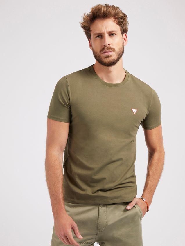 Guess slim fit t-skjorte grønn grønn menn F0LJ80525